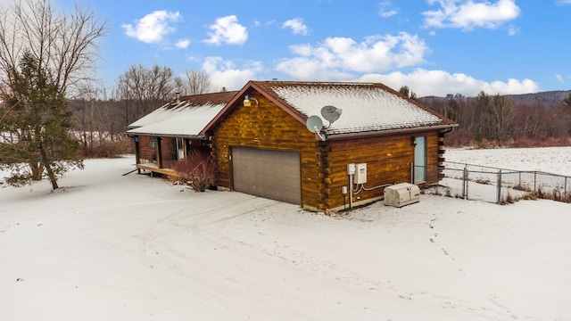 view of snow covered exterior