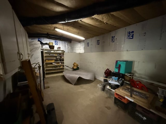 view of unfinished below grade area