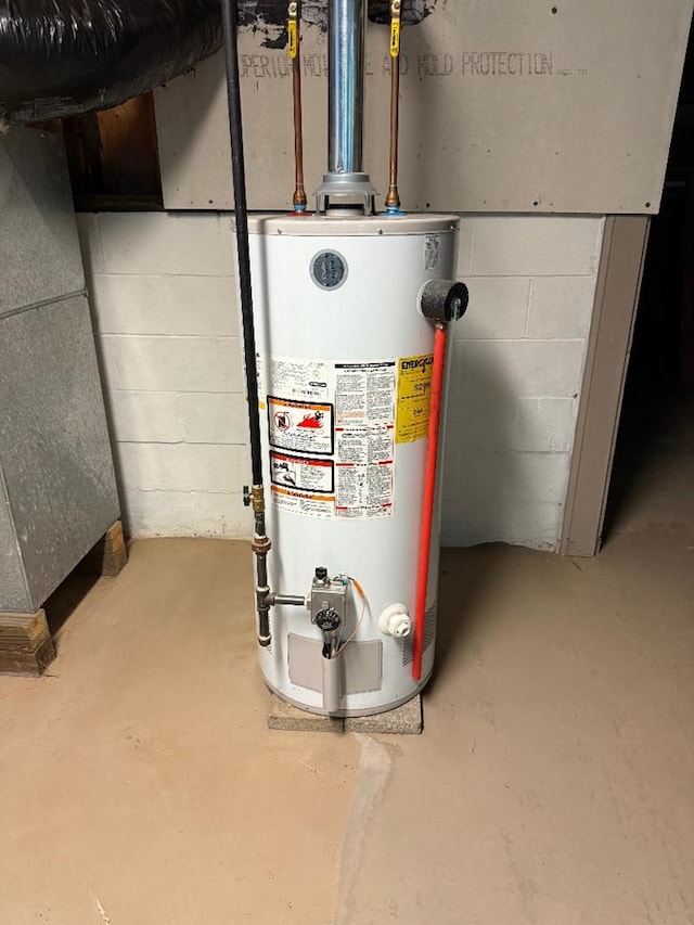 utilities featuring gas water heater