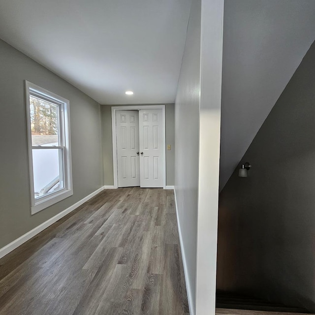 hall featuring light hardwood / wood-style flooring