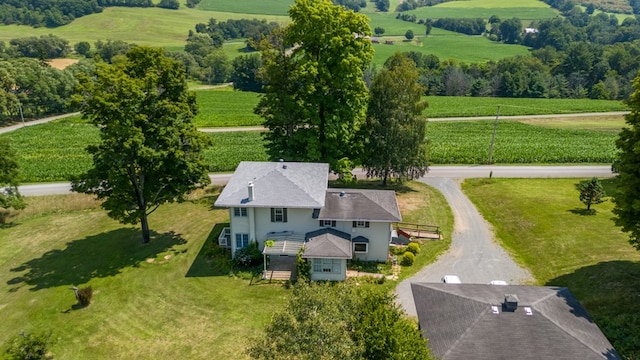 drone / aerial view with a rural view