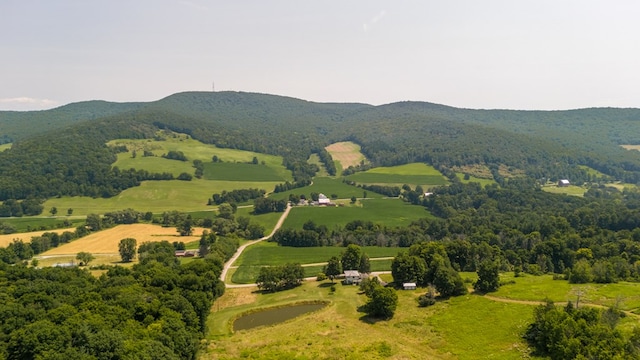 bird's eye view with a mountain view