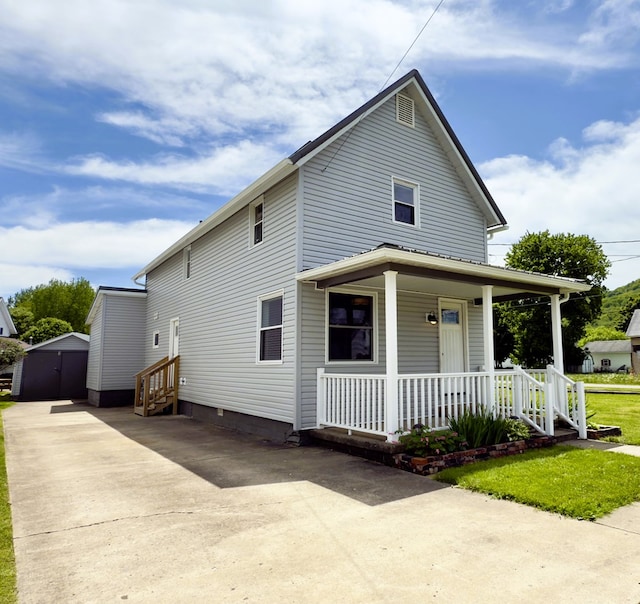113 1st St, Shinglehouse, PA 16748 - view of front of home with a porch, crawl space, and entry steps
