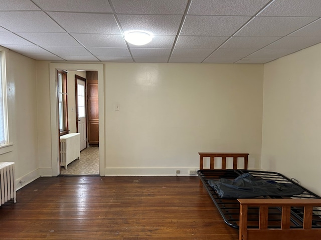 interior space with radiator heating unit, dark hardwood / wood-style floors, and plenty of natural light