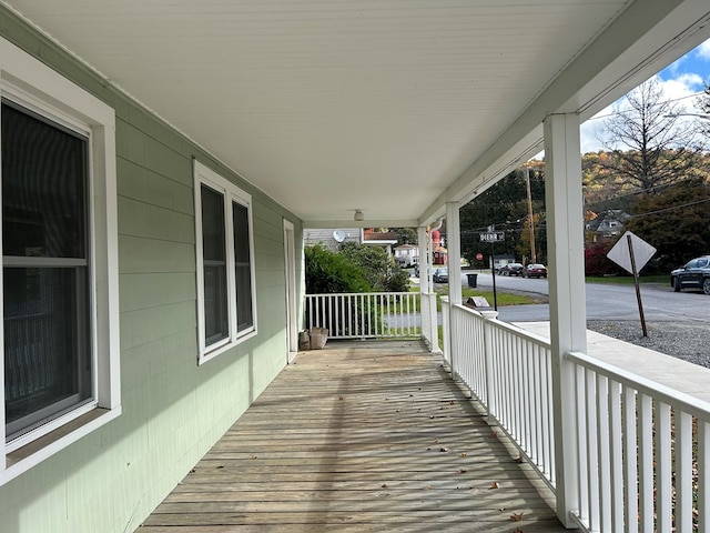 deck featuring a porch