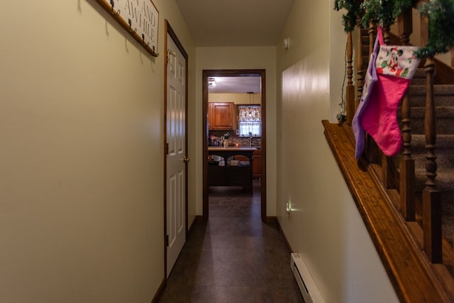 hallway with a baseboard radiator