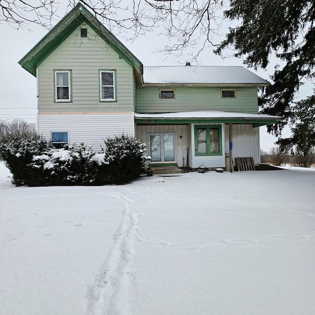 front facade with a porch