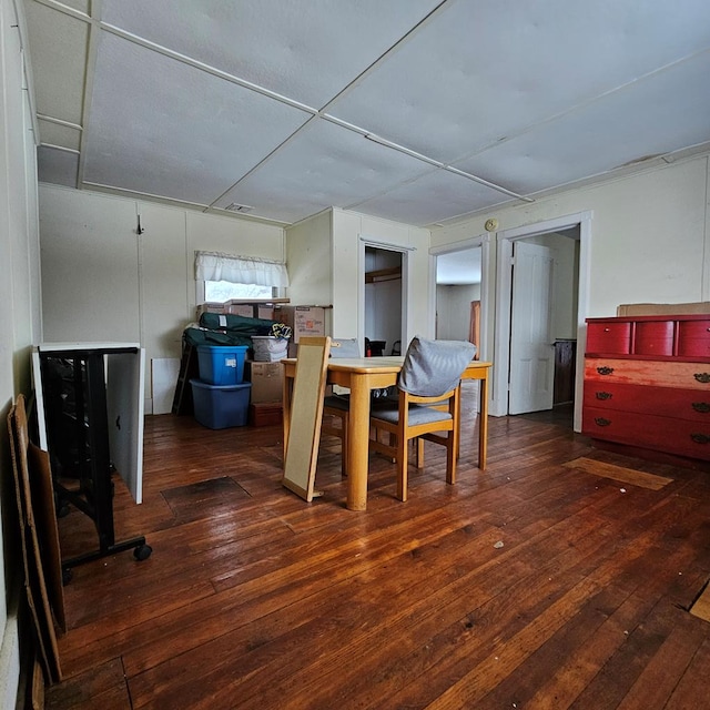 dining area featuring dark hardwood / wood-style floors