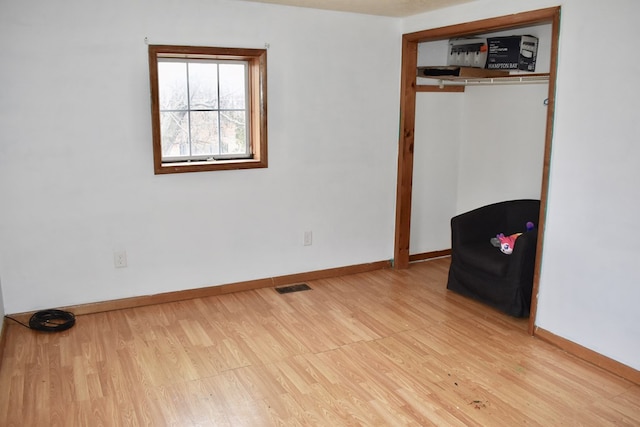 empty room featuring light wood-type flooring