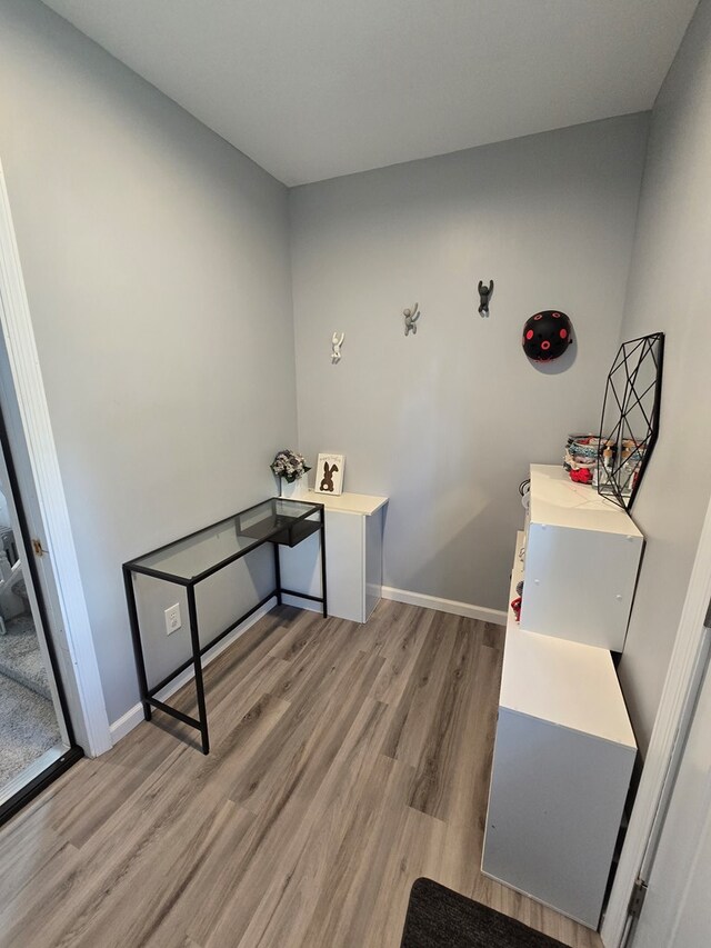 97 Lincoln St, Sayre, PA 18840 - laundry area with light wood finished floors and baseboards