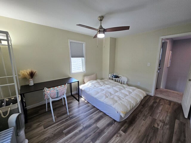 97 Lincoln St, Sayre, PA 18840 - bedroom with ceiling fan, baseboards, and dark wood finished floors