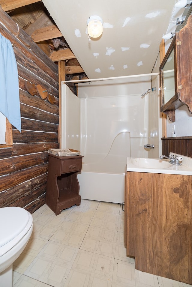 169 Horton Hollow Ln, Tioga, PA 16946 - full bath featuring tile patterned floors, vanity, shower / bath combination, and toilet