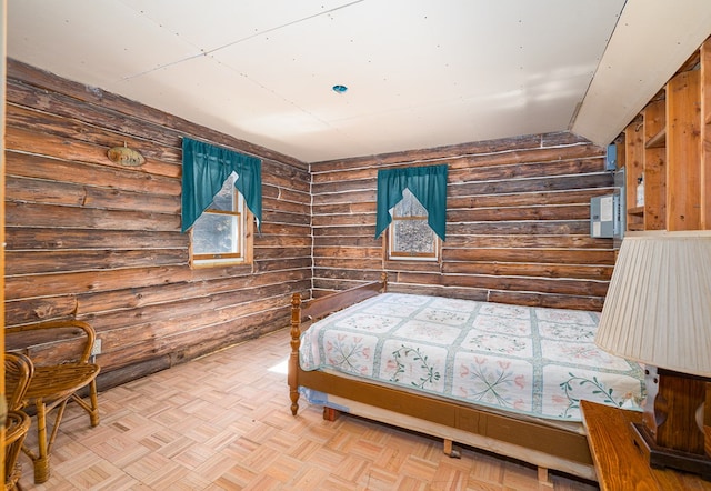 169 Horton Hollow Ln, Tioga, PA 16946 - bedroom with lofted ceiling and log walls