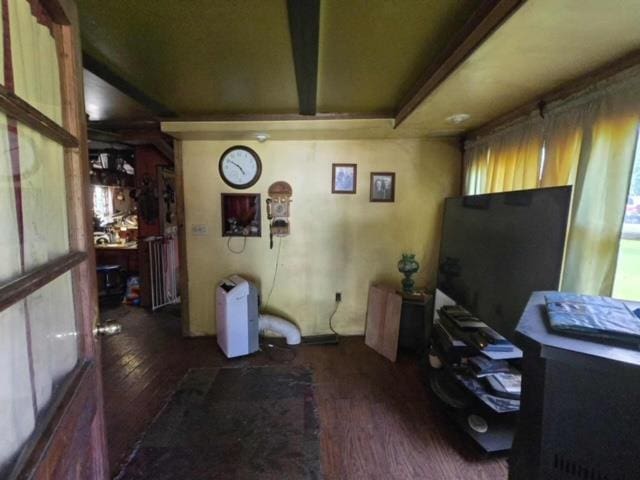 79 Back St, Millerton, PA 16936 - miscellaneous room featuring wood finished floors and beamed ceiling