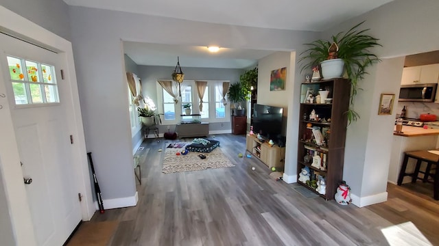 298 Lackawanna Ave, Owego, NY 13827 - entrance foyer with wood finished floors, healthy amount of natural light, and baseboards