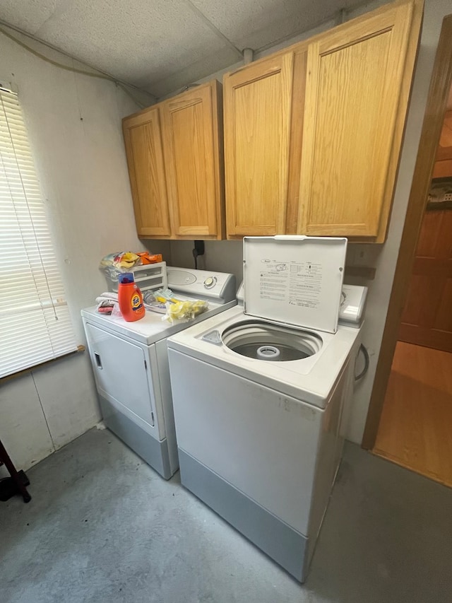 16 Quarry Ln, Galeton, PA 16922 - clothes washing area with independent washer and dryer and cabinet space