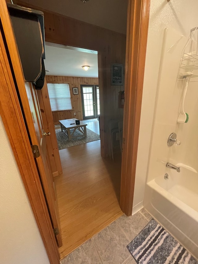 16 Quarry Ln, Galeton, PA 16922 - full bathroom with wooden walls and  shower combination