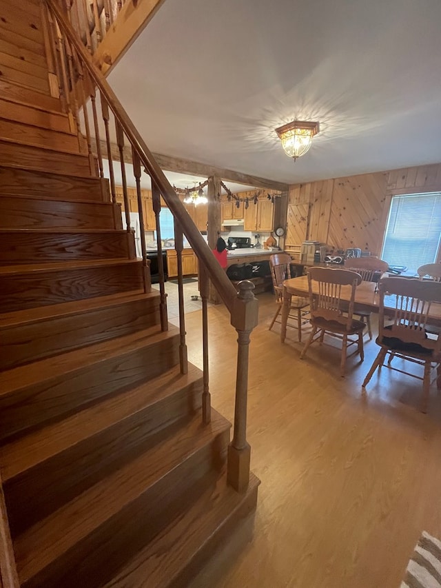 16 Quarry Ln, Galeton, PA 16922 - stairway with wood walls and wood finished floors