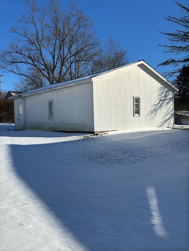 view of snow covered structure