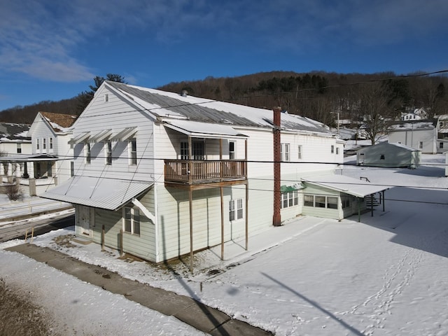 view of snowy exterior