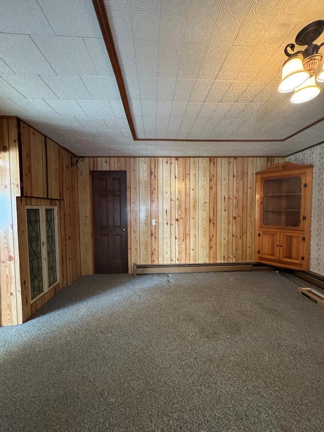 basement featuring carpet flooring