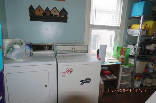 laundry area with washer and dryer