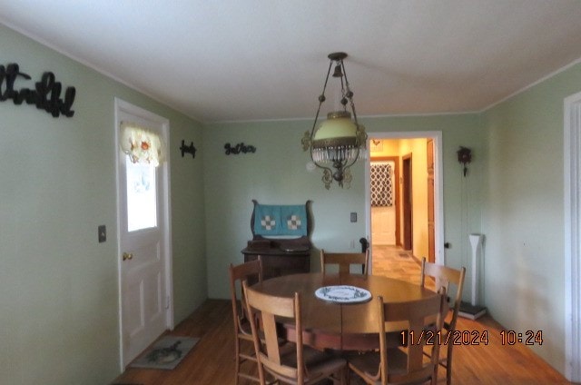 dining area featuring hardwood / wood-style flooring