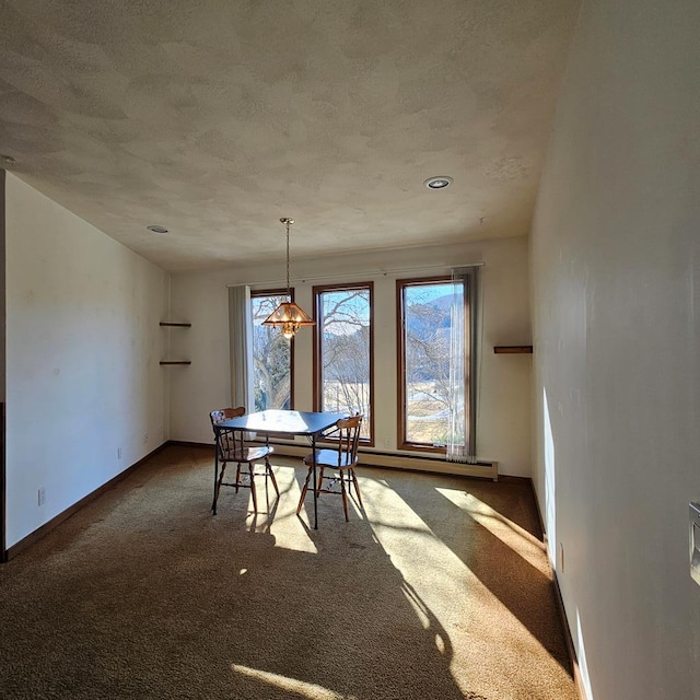 view of carpeted dining room