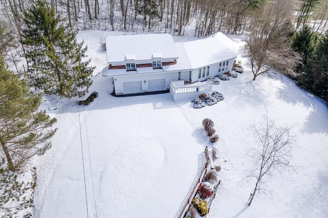 view of snowy aerial view