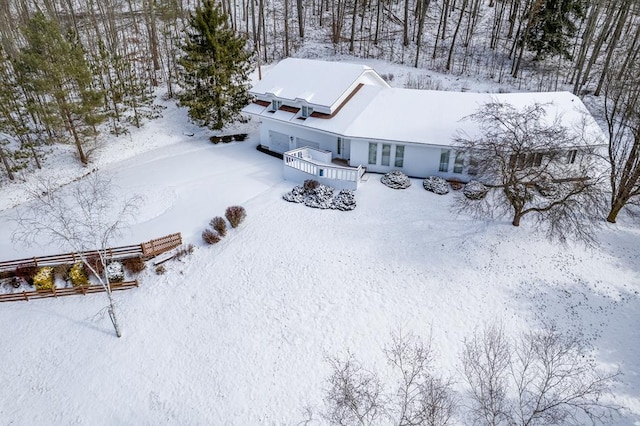 view of snowy aerial view