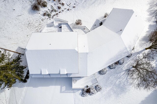 view of snowy aerial view