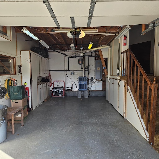 garage with electric panel