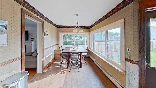 sunroom with a baseboard radiator