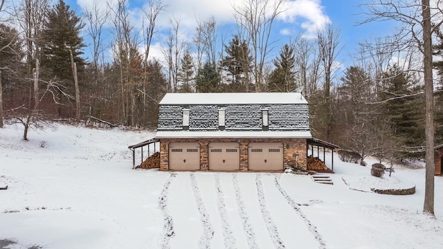 view of snow covered structure