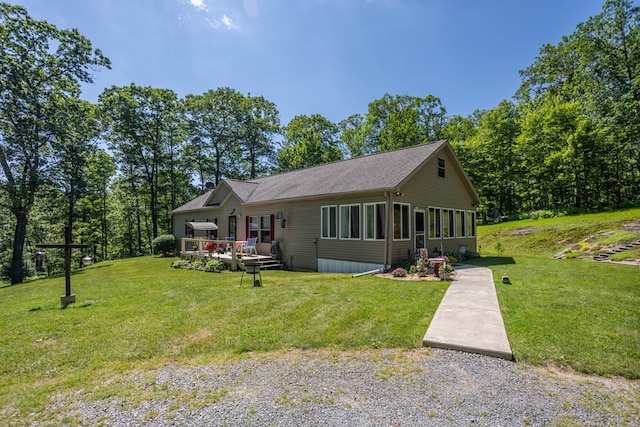 2542 Baldwin Run Rd, Wellsboro, PA 16901 - view of front of property with a front yard and a deck