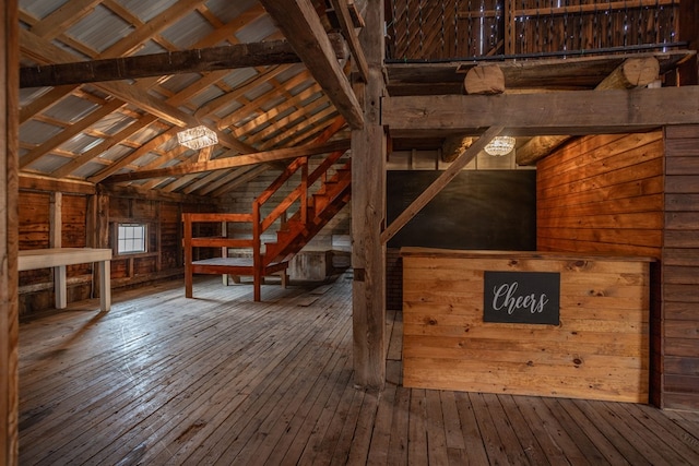 view of unfinished attic
