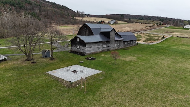 aerial view featuring a rural view