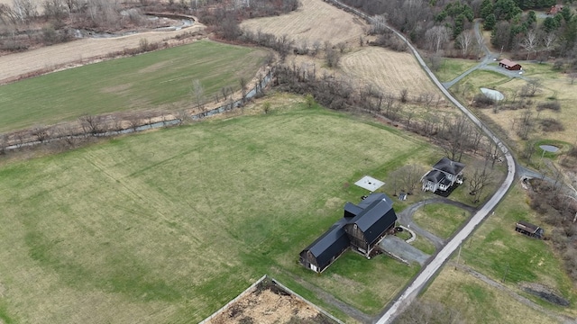 aerial view with a rural view