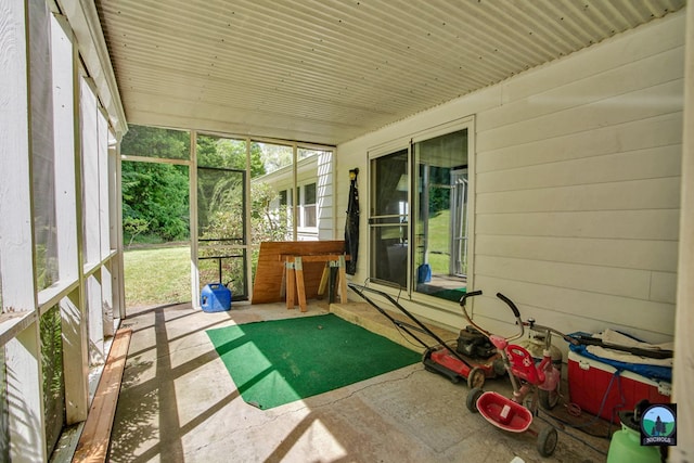 view of unfurnished sunroom