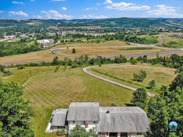 bird's eye view with a rural view