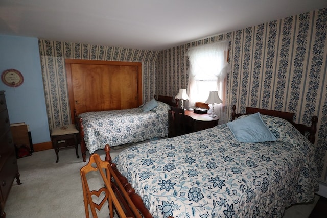 1 Mechanic St, Towanda, PA 18848 - carpeted bedroom with wallpapered walls