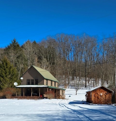 view of snowy exterior