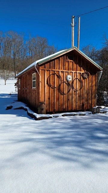 view of snow covered structure