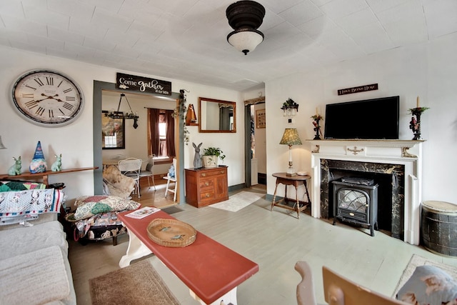 living area featuring wood finished floors