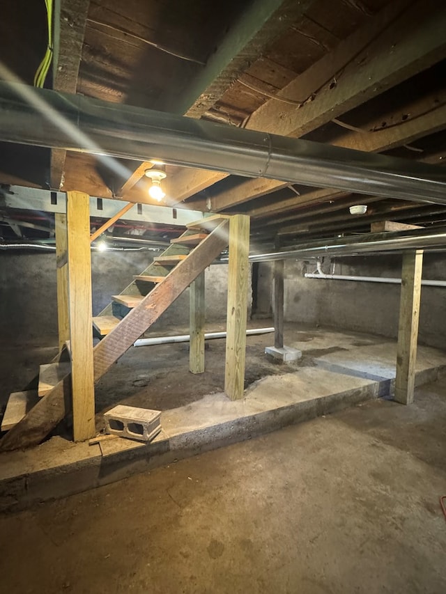 121 Park Pl, Waverly, NY 14892 - unfinished below grade area featuring stairs