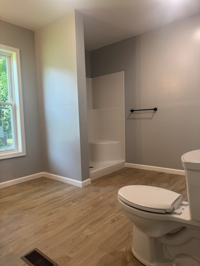 121 Park Pl, Waverly, NY 14892 - bathroom featuring a shower stall and wood finished floors