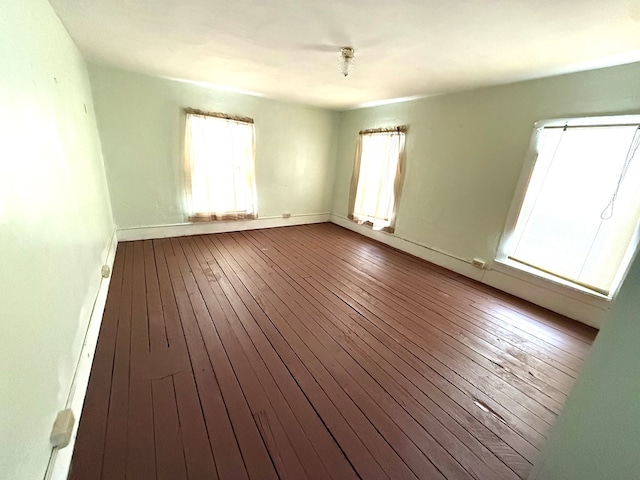 unfurnished room with wood-type flooring