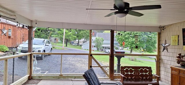 607 N W St, Coudersport, PA 16915 - sunroom / solarium featuring ceiling fan