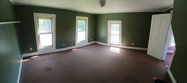 2323 Cotton Hollow Rd, Athens, PA 18810 - empty room featuring baseboards, healthy amount of natural light, and ornamental molding