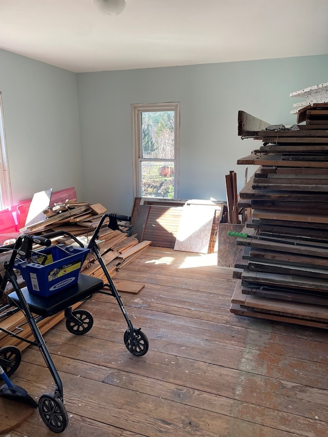 misc room with hardwood / wood-style floors